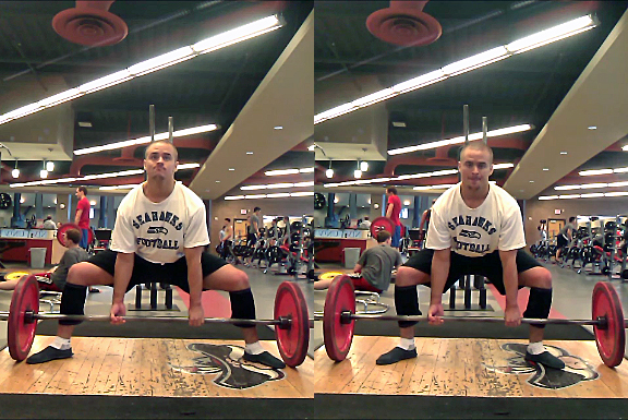 Work your way towards the full toes-to-plate sumo stance (left). Semi-sumo (right) isn
