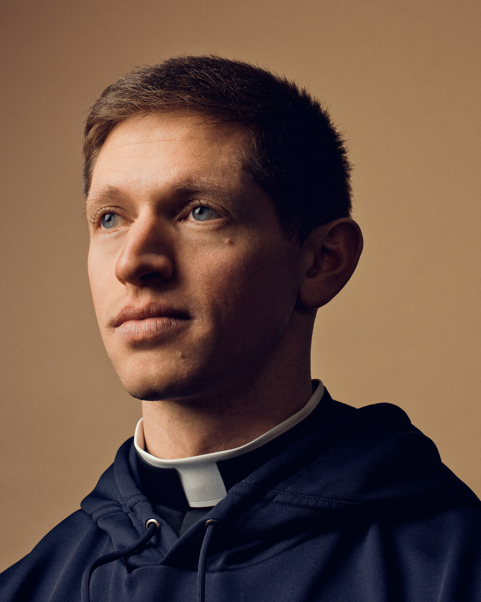 Parochial vicar of Our Lady of Mercy Church in Potomac, Md., Father Chris Seith, 28, admires the simple life that Pope Francis praises