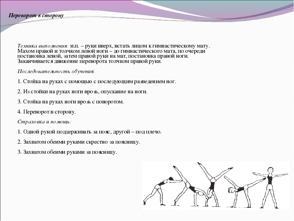 Ошибки техники выполнения упражнения. Анализ техники исполнения и методика обучения переворота в сторону.. Переворот боком техника выполнения. Переворот в сторону в гимнастике техника выполнения. Упражнение колесо техника выполнения.